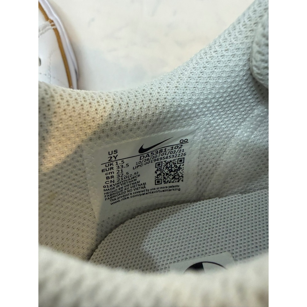 NIKE $60 New Youth 2 White Black Court Legacy Adjustable Strap Casual Sneakers - Picture 10 of 10